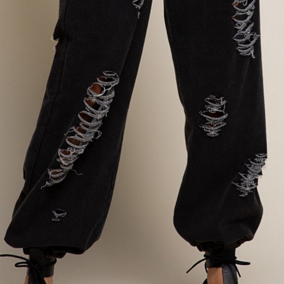 POL Black Destroyed Joggers - Picture 3 of 7